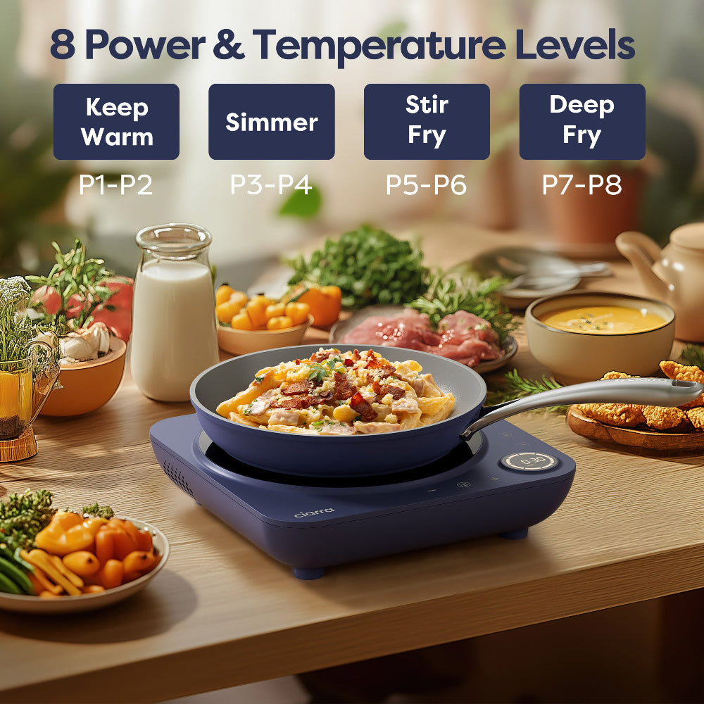 Kitchen Cook Set: Donut Portable Induction Cooktop & 3-Piece Beyond Trio Knife Set & Frying Pan & Portable Range Hood