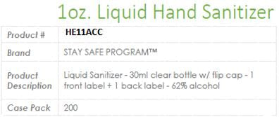 1oz Liquid Hand Sanitizer - Image 2